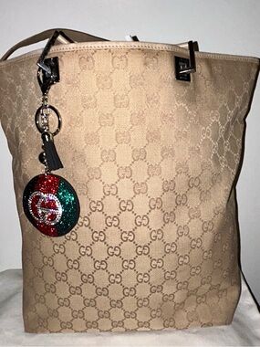 Vintage Gucci GG Canvas Shopper - Tom Ford Era 2000’s.  COA included and charm